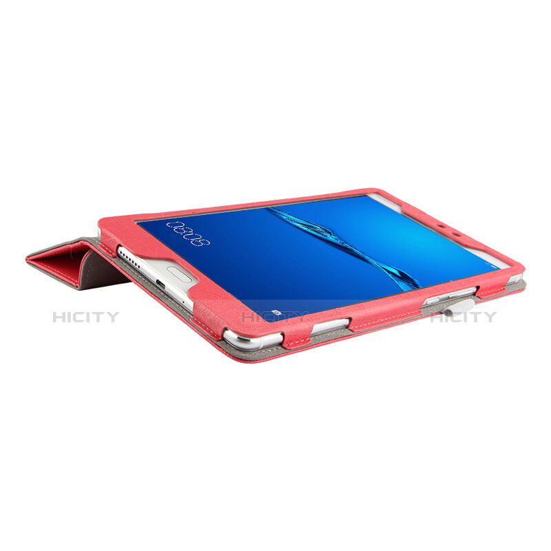 Funda de Cuero Cartera con Soporte para Huawei MediaPad M3 Lite 8.0 CPN-W09 CPN-AL00 Rojo