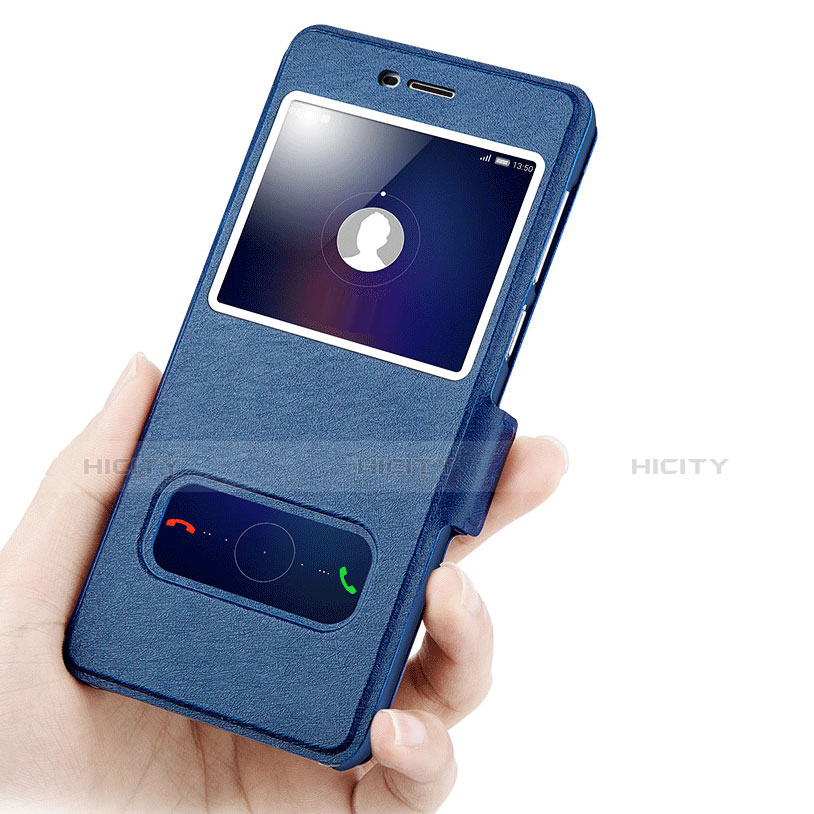 Funda de Cuero Cartera con Soporte para Huawei Nova Young Azul