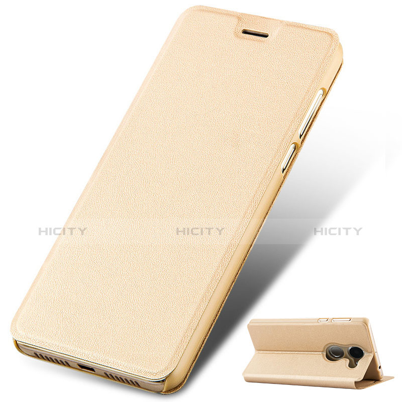 Funda de Cuero Cartera con Soporte para Huawei Y7 Prime Oro