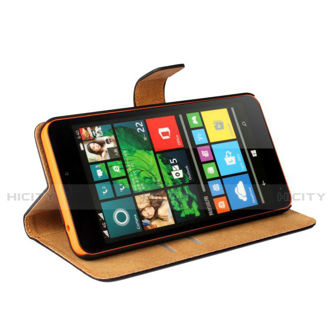 Funda de Cuero Cartera con Soporte para Microsoft Lumia 640 XL Lte Negro