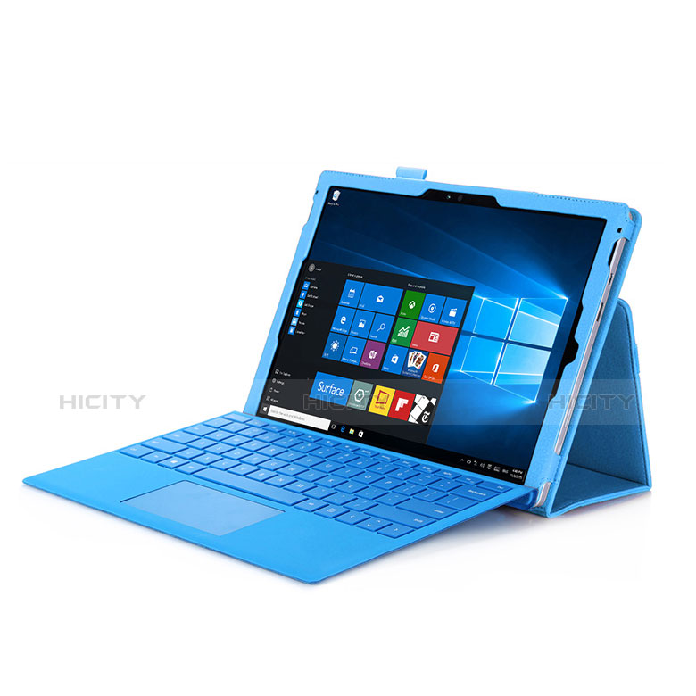 Funda de Cuero Cartera con Soporte para Microsoft Surface Pro 4 Azul