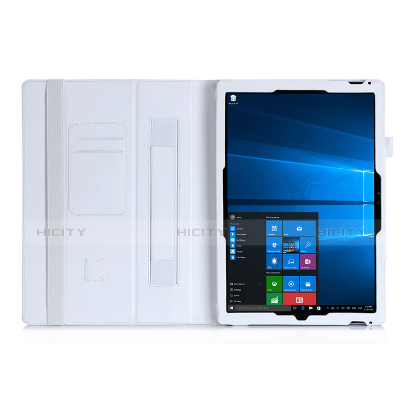Funda de Cuero Cartera con Soporte para Microsoft Surface Pro 4 Blanco