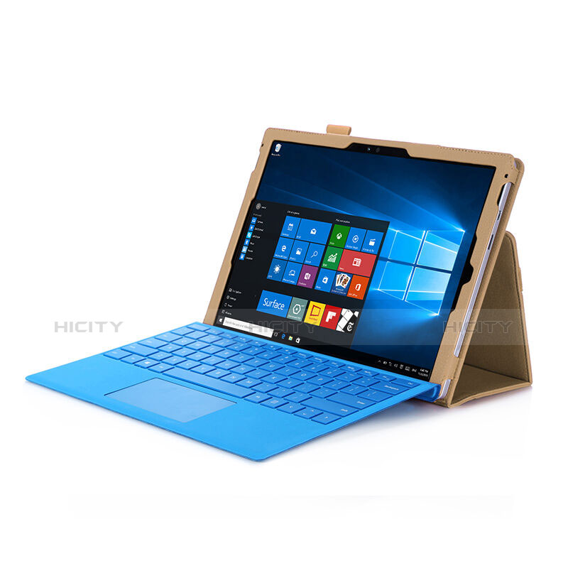 Funda de Cuero Cartera con Soporte para Microsoft Surface Pro 4 Oro