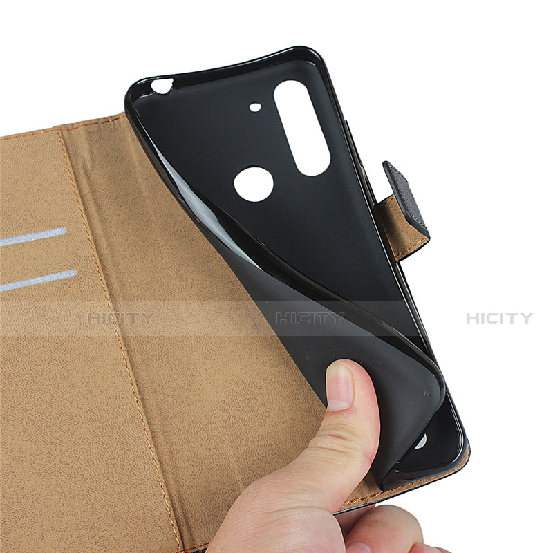 Funda de Cuero Cartera con Soporte para Motorola Moto G8 Power Lite Negro