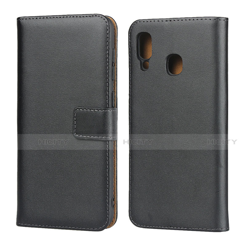 Funda de Cuero Cartera con Soporte para Samsung Galaxy A30 Negro