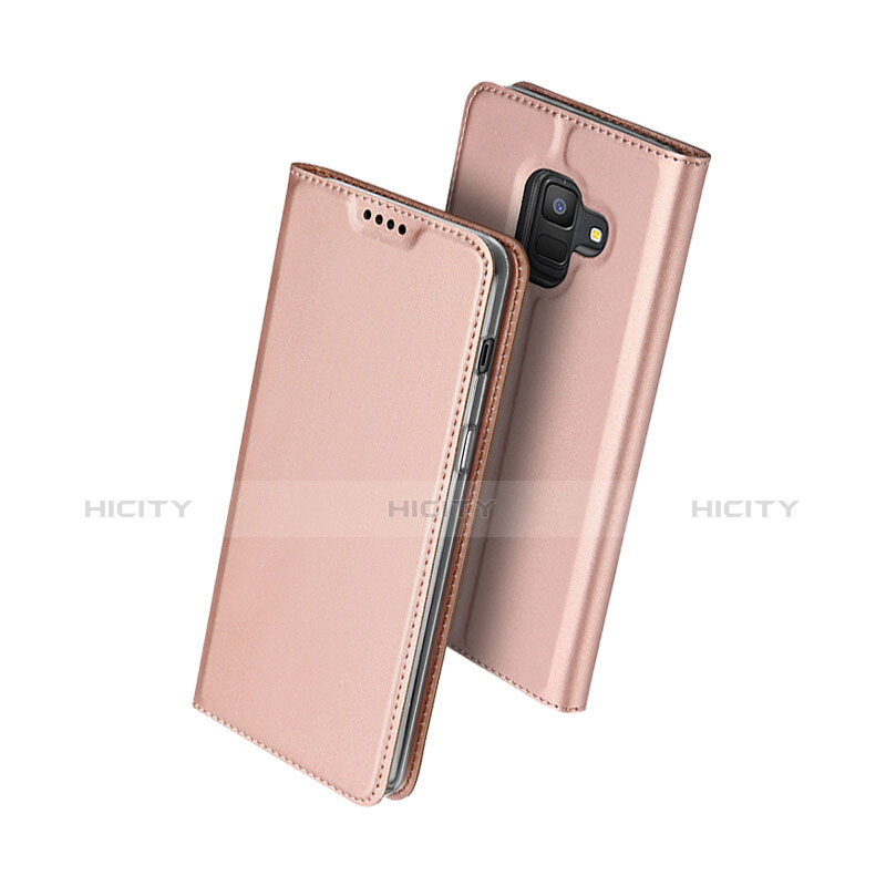 Funda de Cuero Cartera con Soporte para Samsung Galaxy A6 (2018) Oro Rosa