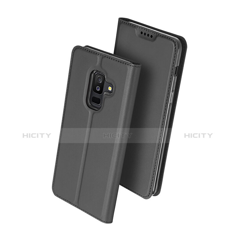 Funda de Cuero Cartera con Soporte para Samsung Galaxy A6 Plus Negro