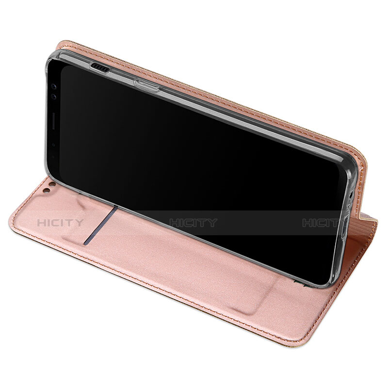 Funda de Cuero Cartera con Soporte para Samsung Galaxy A8 (2018) A530F Oro Rosa