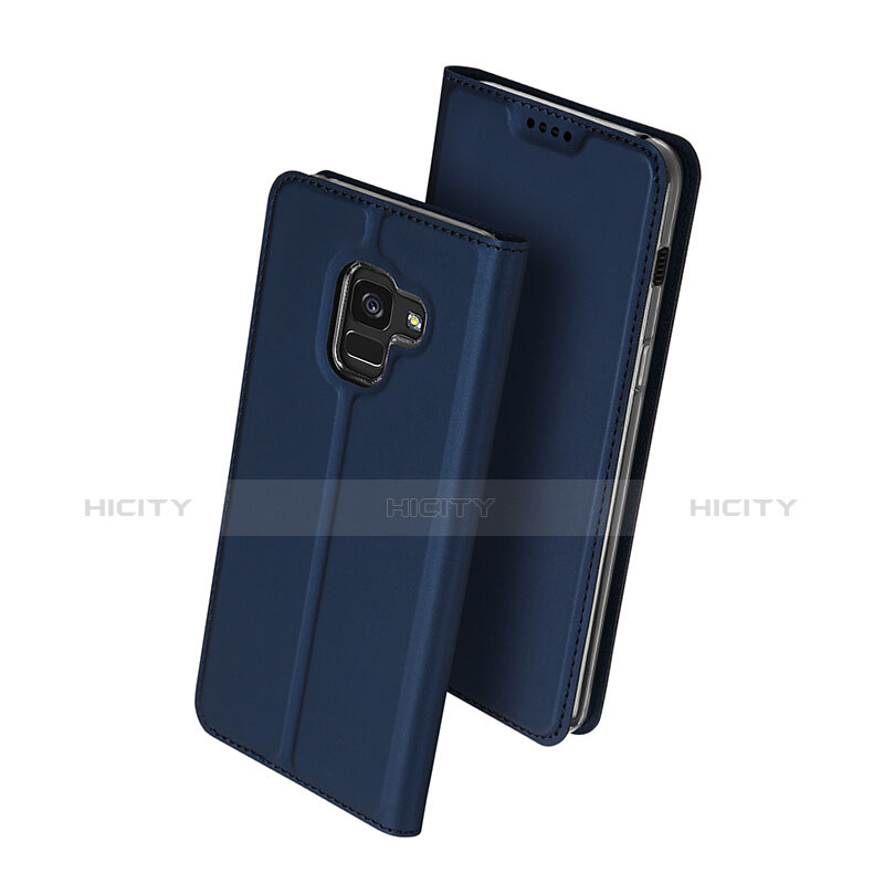 Funda de Cuero Cartera con Soporte para Samsung Galaxy A8 (2018) Duos A530F Azul