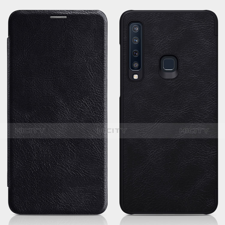 Funda de Cuero Cartera con Soporte para Samsung Galaxy A9s Negro