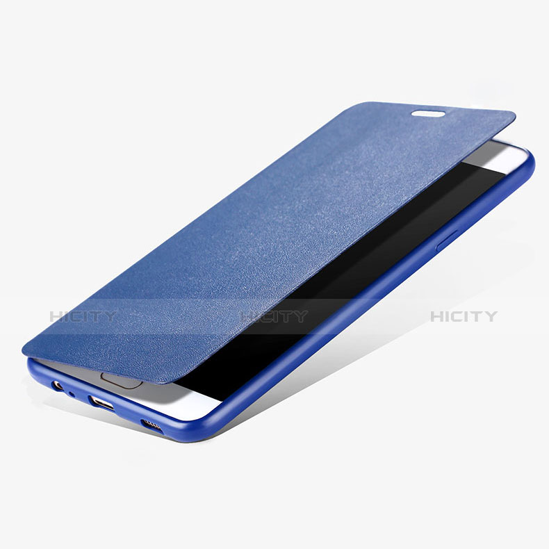 Funda de Cuero Cartera con Soporte para Samsung Galaxy C7 Pro C7010 Azul