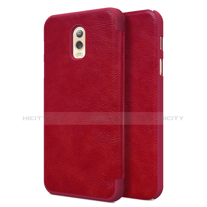 Funda de Cuero Cartera con Soporte para Samsung Galaxy C8 C710F Rojo