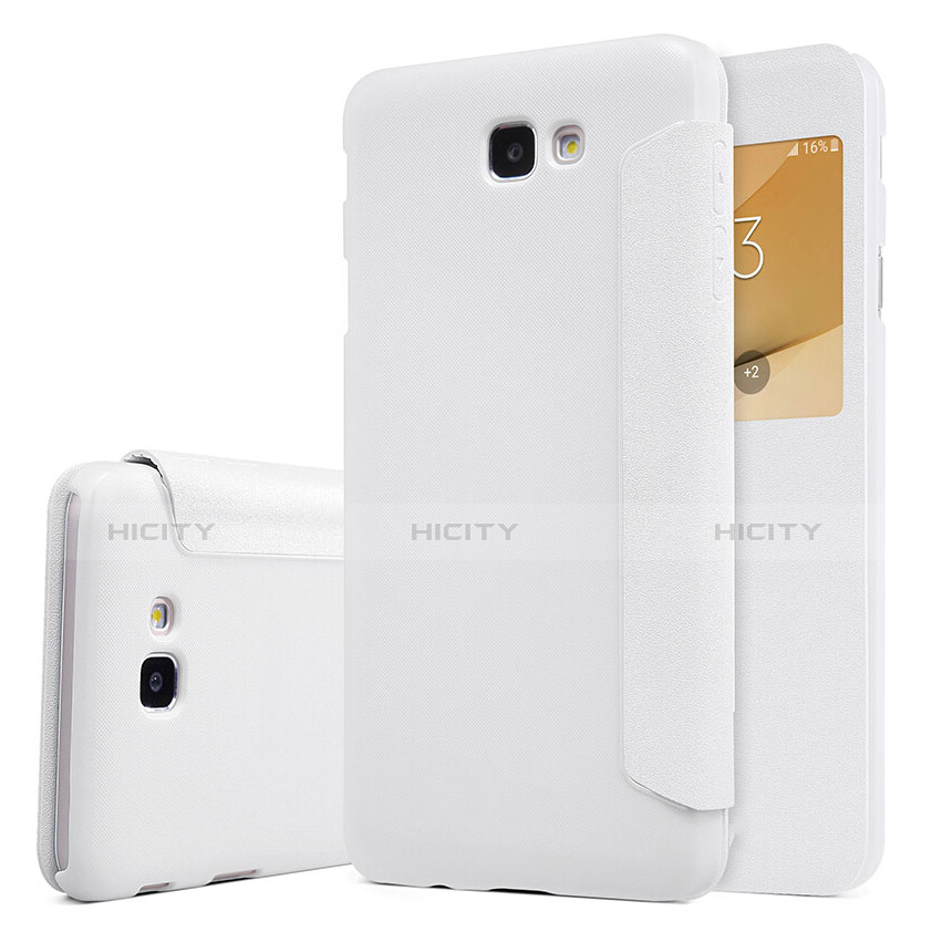 Funda de Cuero Cartera con Soporte para Samsung Galaxy J5 Prime G570F Blanco