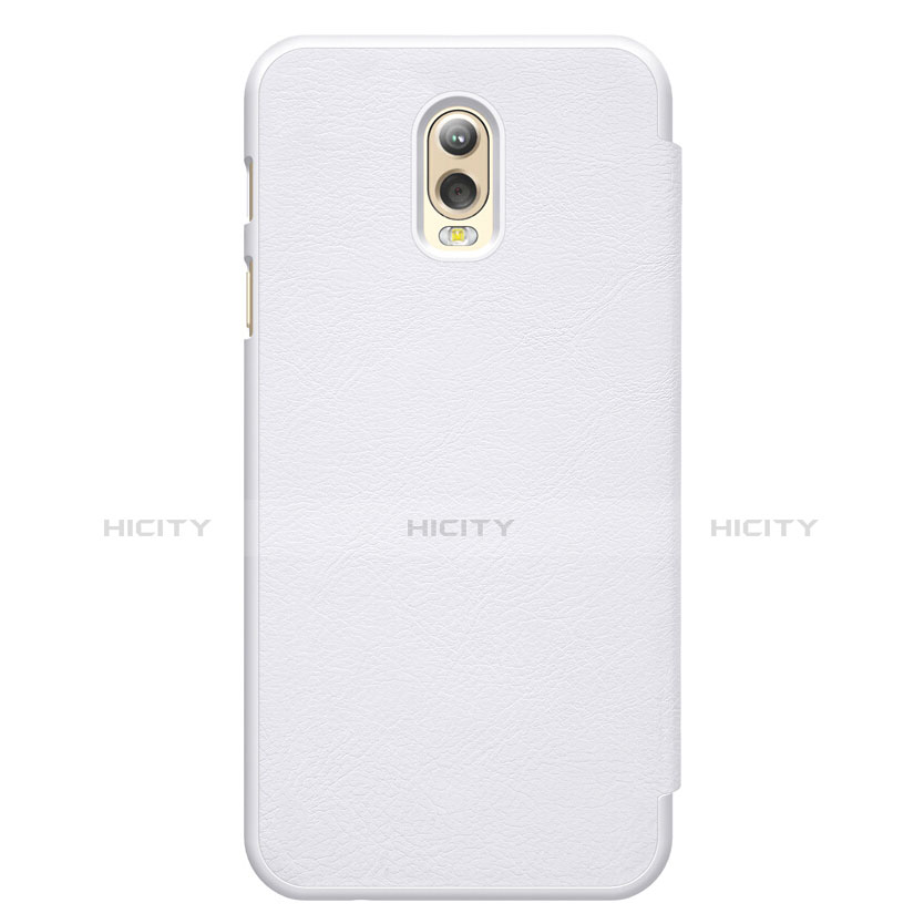 Funda de Cuero Cartera con Soporte para Samsung Galaxy J7 Plus Blanco