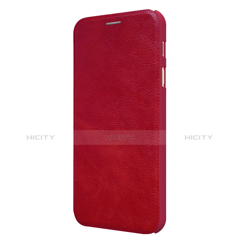 Funda de Cuero Cartera con Soporte para Samsung Galaxy J7 Plus Rojo