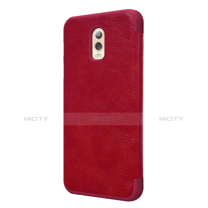 Funda de Cuero Cartera con Soporte para Samsung Galaxy J7 Plus Rojo