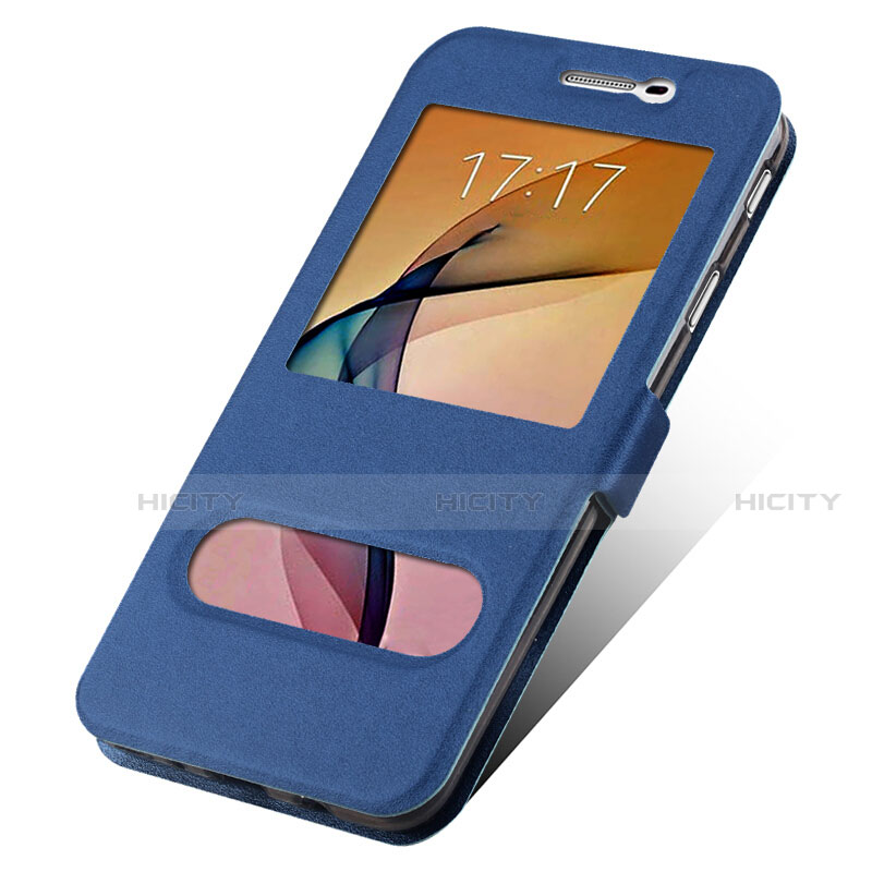 Funda de Cuero Cartera con Soporte para Samsung Galaxy J7 Prime Azul