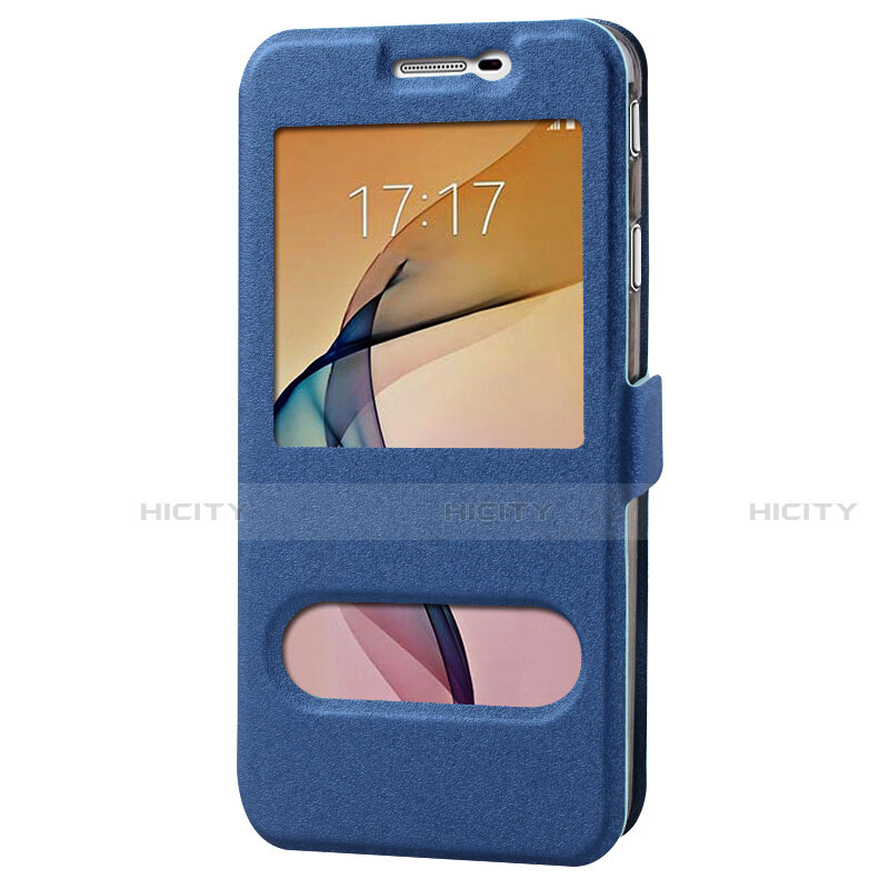 Funda de Cuero Cartera con Soporte para Samsung Galaxy J7 Prime Azul