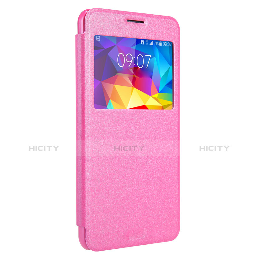 Funda de Cuero Cartera con Soporte para Samsung Galaxy Mega 2 G7508Q Rosa Roja
