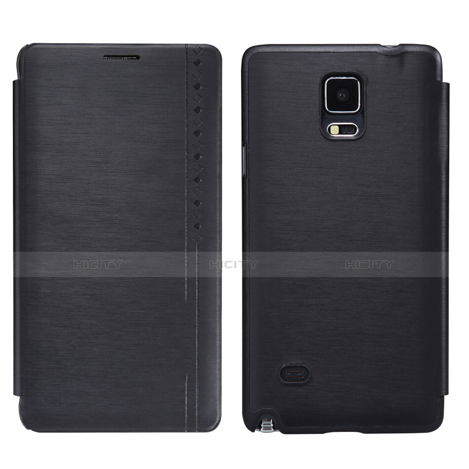 Funda de Cuero Cartera con Soporte para Samsung Galaxy Note 4 SM-N910F Negro
