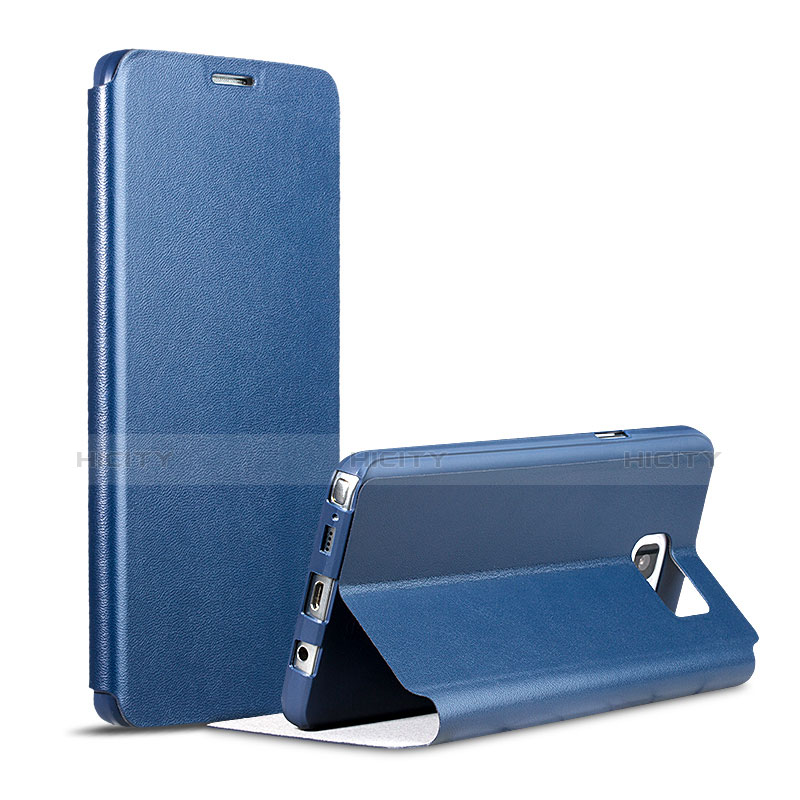 Funda de Cuero Cartera con Soporte para Samsung Galaxy Note 5 N9200 N920 N920F Azul