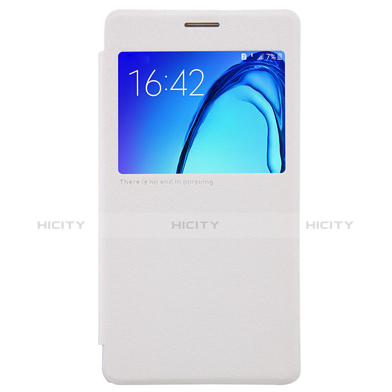 Funda de Cuero Cartera con Soporte para Samsung Galaxy On5 G550FY Blanco