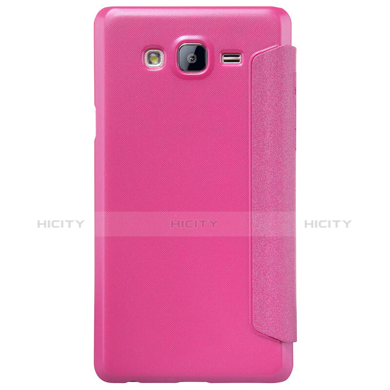 Funda de Cuero Cartera con Soporte para Samsung Galaxy On5 G550FY Rosa Roja
