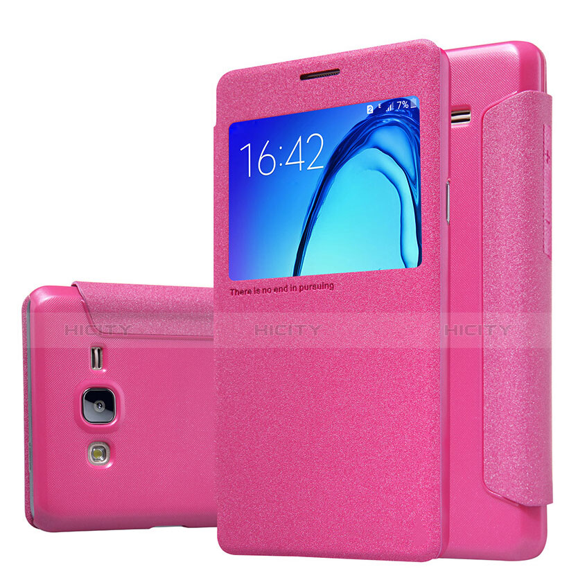Funda de Cuero Cartera con Soporte para Samsung Galaxy On5 G550FY Rosa Roja