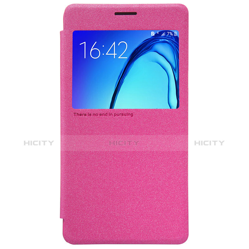 Funda de Cuero Cartera con Soporte para Samsung Galaxy On5 Pro Rosa Roja