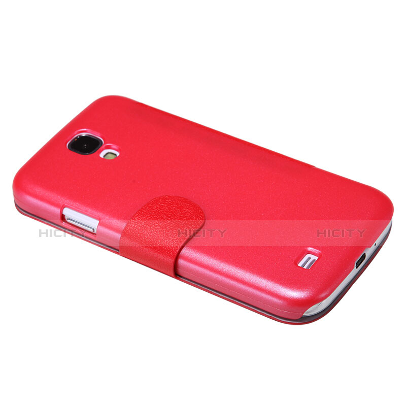 Funda de Cuero Cartera con Soporte para Samsung Galaxy S4 IV Advance i9500 Rojo