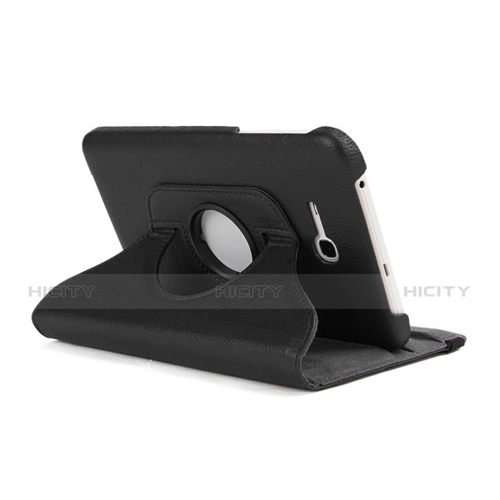 Funda de Cuero Cartera con Soporte para Samsung Galaxy Tab 3 Lite 7.0 T110 T113 Negro