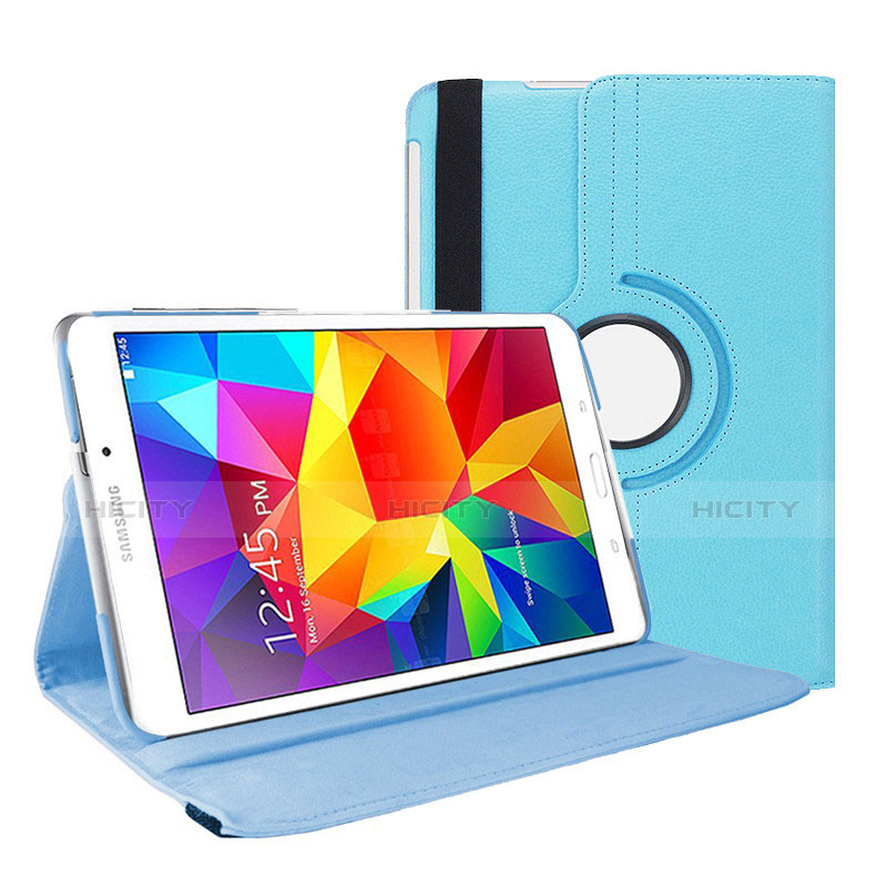 Funda de Cuero Cartera con Soporte para Samsung Galaxy Tab 4 7.0 SM-T230 T231 T235 Azul Cielo