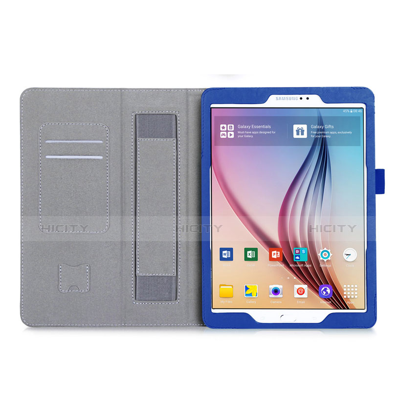 Funda de Cuero Cartera con Soporte para Samsung Galaxy Tab S2 9.7 SM-T810 SM-T815 Azul