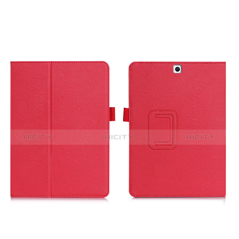 Funda de Cuero Cartera con Soporte para Samsung Galaxy Tab S2 9.7 SM-T810 SM-T815 Rojo