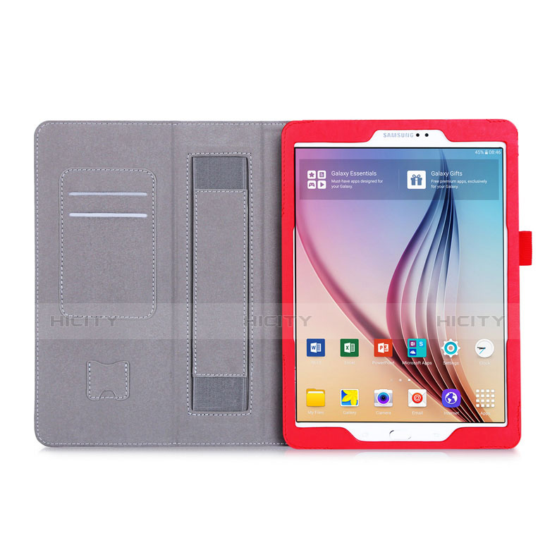 Funda de Cuero Cartera con Soporte para Samsung Galaxy Tab S2 9.7 SM-T810 SM-T815 Rojo