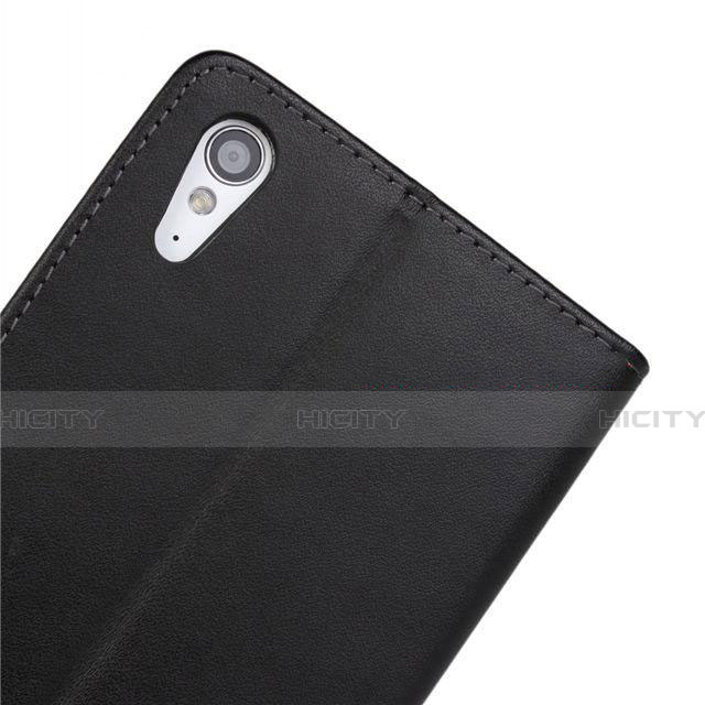 Funda de Cuero Cartera con Soporte para Sony Xperia T3 Negro