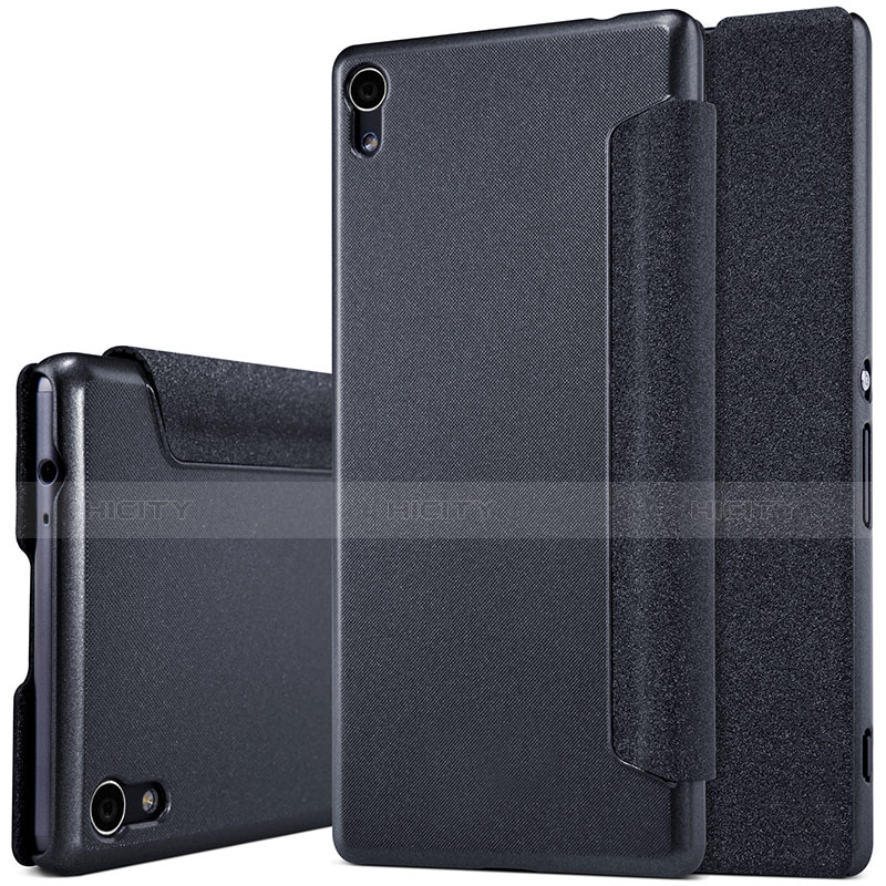 Funda de Cuero Cartera con Soporte para Sony Xperia XA Ultra Negro