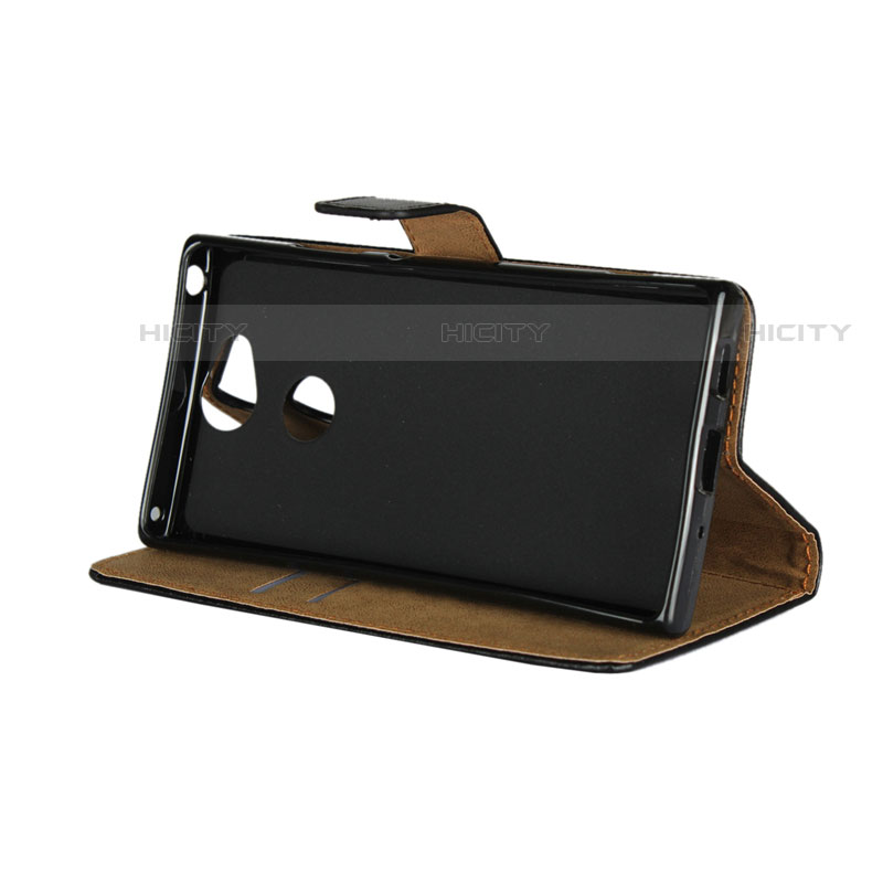 Funda de Cuero Cartera con Soporte para Sony Xperia XA2 Plus Negro