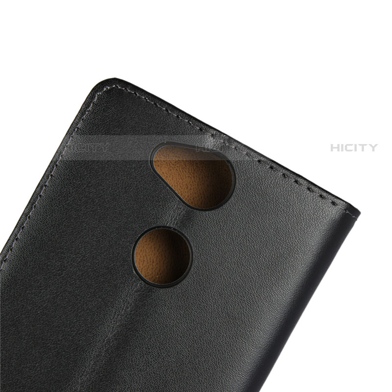 Funda de Cuero Cartera con Soporte para Sony Xperia XA2 Plus Negro