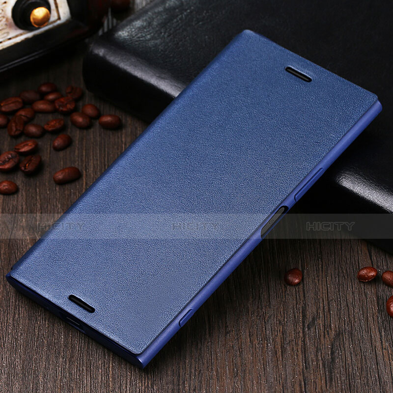 Funda de Cuero Cartera con Soporte para Sony Xperia XZ Premium Azul