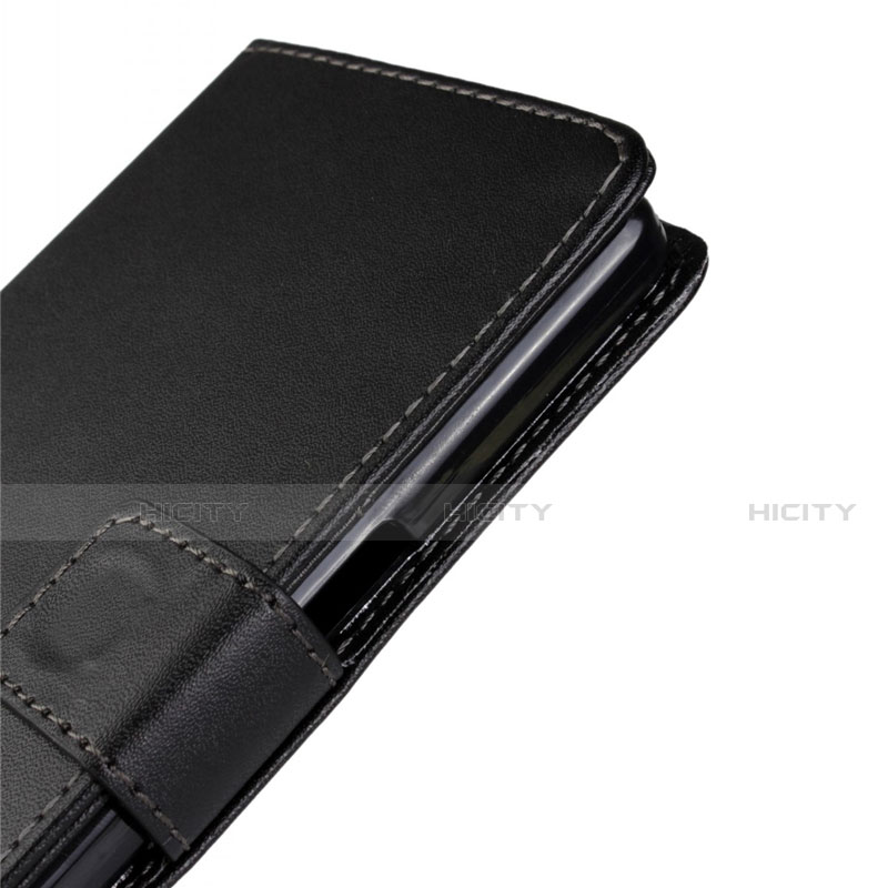 Funda de Cuero Cartera con Soporte para Wiko Highway Negro