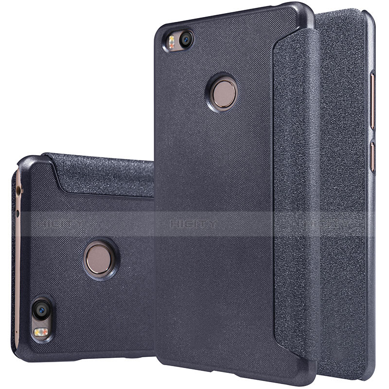 Funda de Cuero Cartera con Soporte para Xiaomi Mi 4S Negro