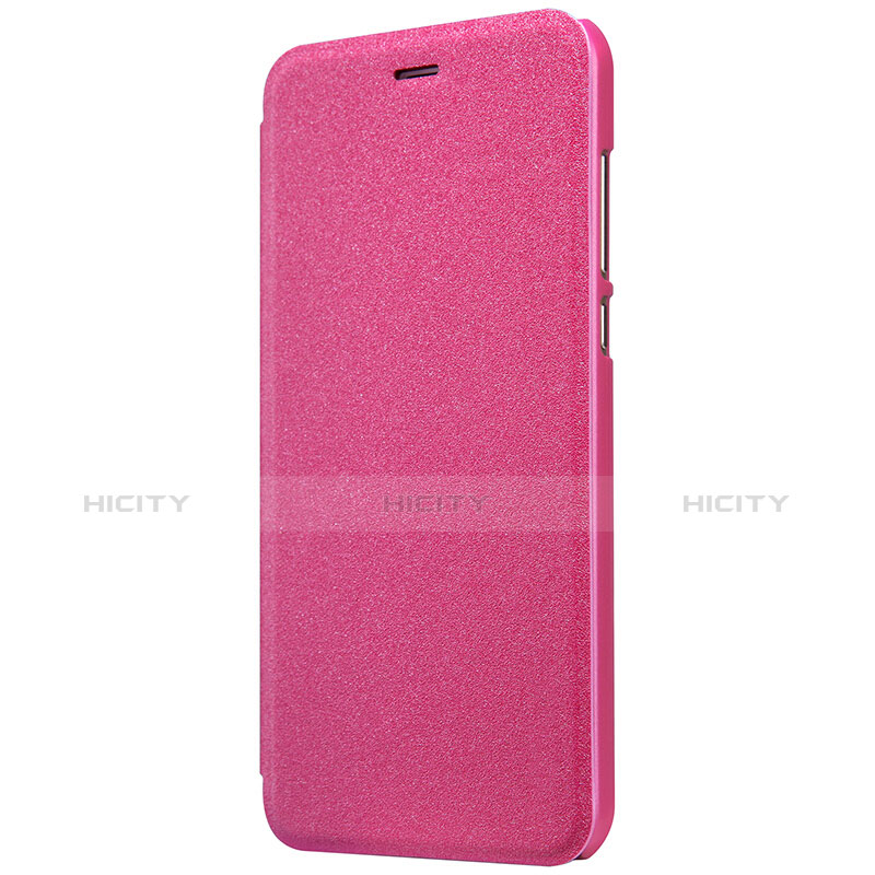 Funda de Cuero Cartera con Soporte para Xiaomi Mi 5C Rosa Roja