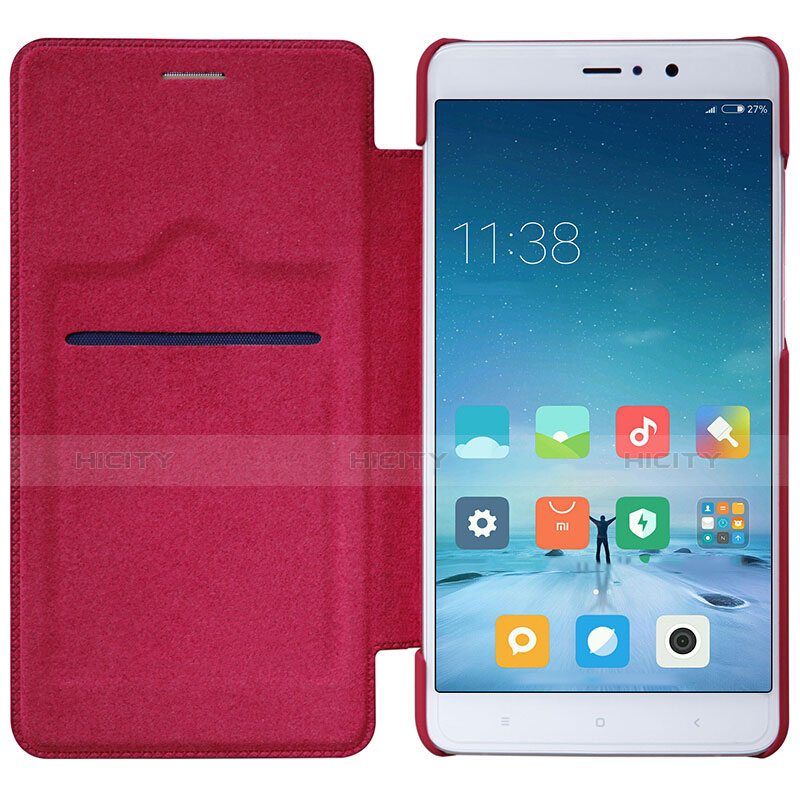 Funda de Cuero Cartera con Soporte para Xiaomi Mi 5S Plus Rojo
