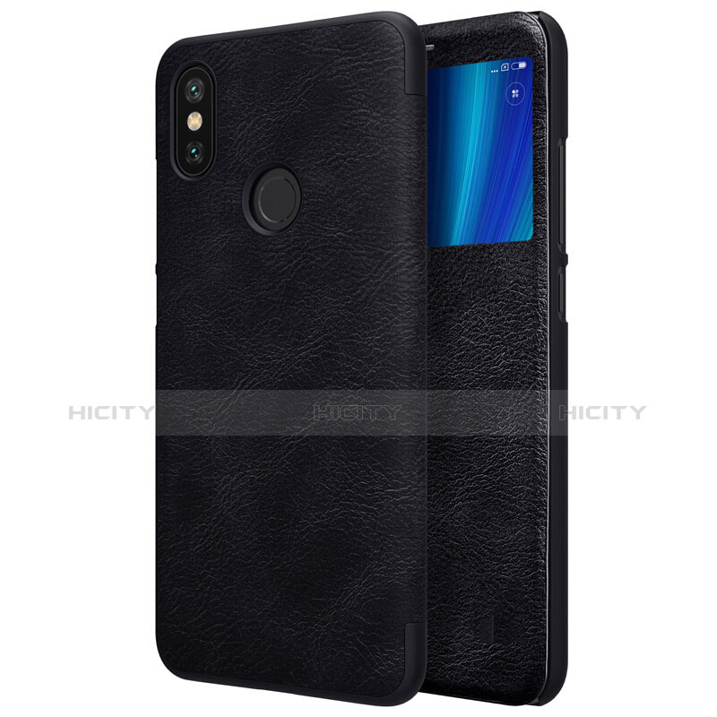 Funda de Cuero Cartera con Soporte para Xiaomi Mi 6X Negro