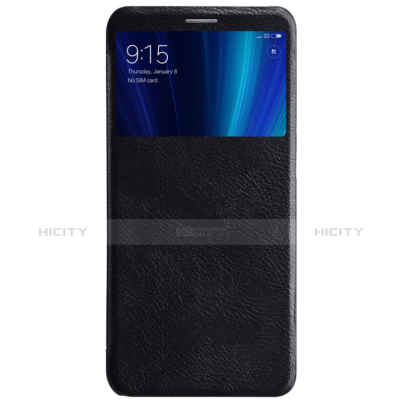 Funda de Cuero Cartera con Soporte para Xiaomi Mi A2 Negro