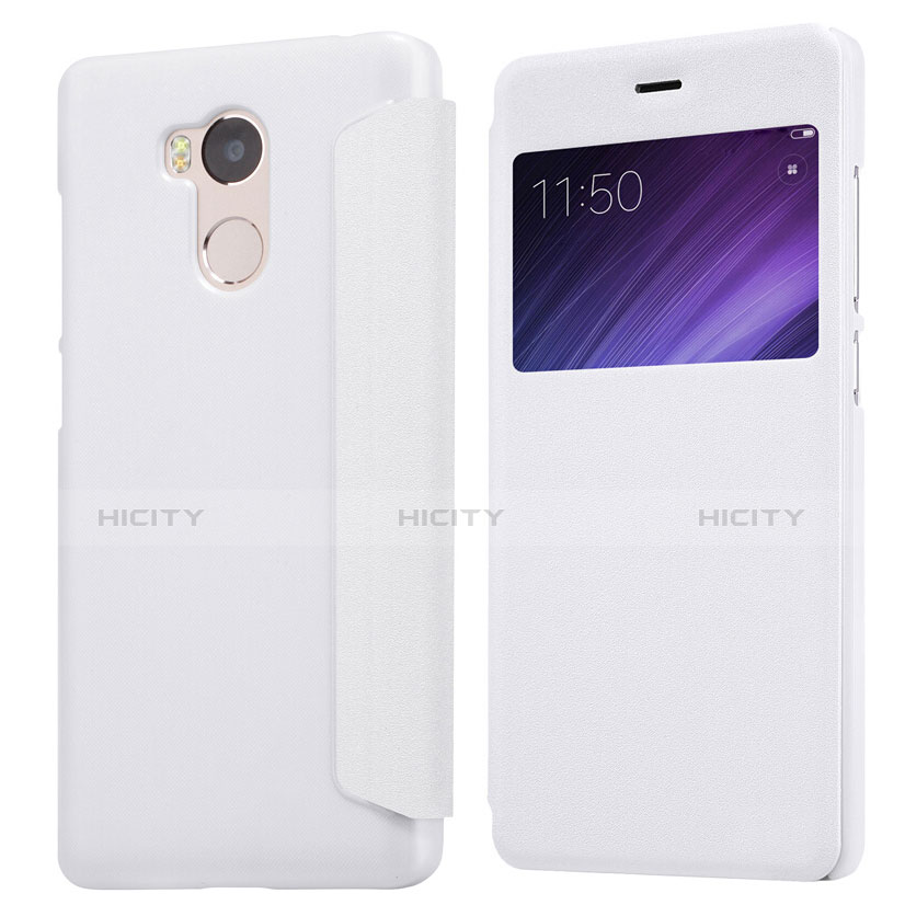 Funda de Cuero Cartera con Soporte para Xiaomi Redmi 4 Prime High Edition Blanco