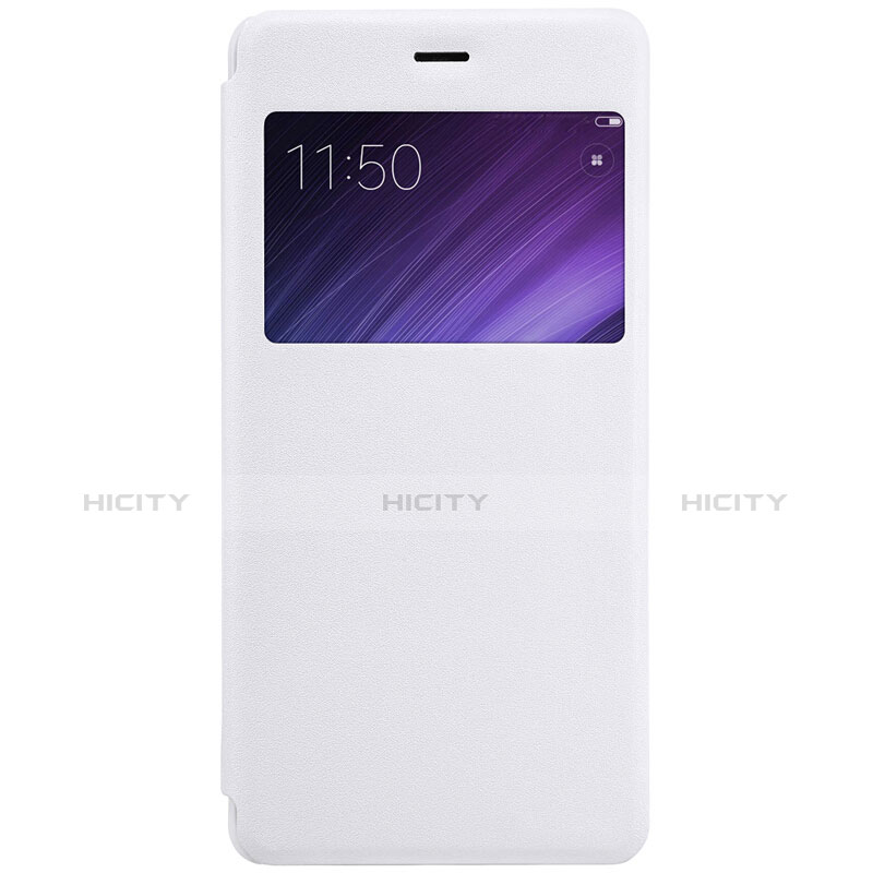 Funda de Cuero Cartera con Soporte para Xiaomi Redmi 4 Prime High Edition Blanco