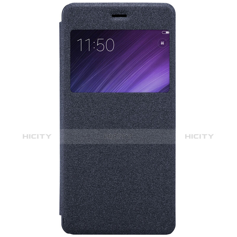 Funda de Cuero Cartera con Soporte para Xiaomi Redmi 4 Prime High Edition Negro