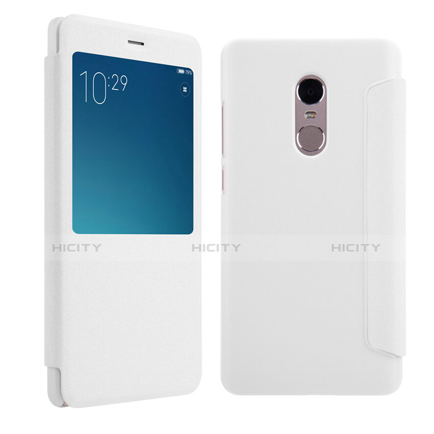 Funda de Cuero Cartera con Soporte para Xiaomi Redmi Note 4X High Edition Blanco